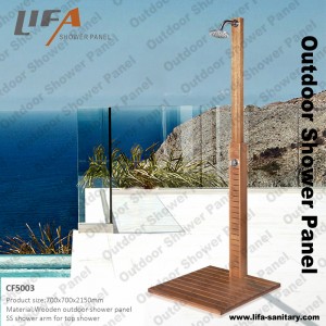 outdoor shower panel CF5003, Wood outdoor shower panel, Garden shower panel, free standing outdoor shower