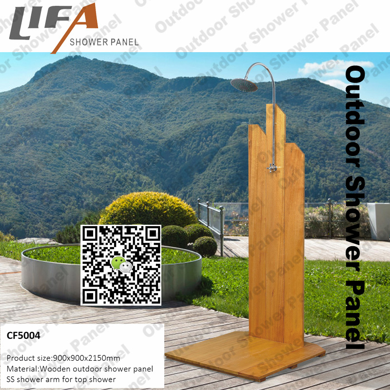 outdoor shower panel CF5004, Wood outdoor shower panel, Garden shower panel, free standing outdoor shower